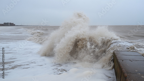 Ocean's Fury: Wave Crashing...