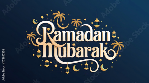 Ramadan Mubarak typography