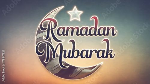 Ramadan Mubarak typography