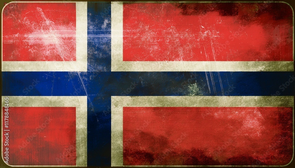 Fototapeta premium Old Vintage Norway Flag