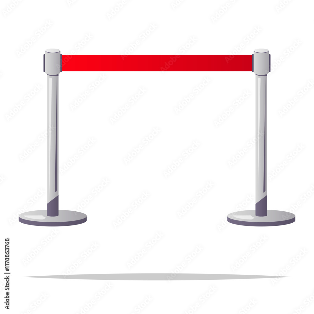 Retractable belt barrier vector isolated illustration Retractable belt barrier vector isolated illustration