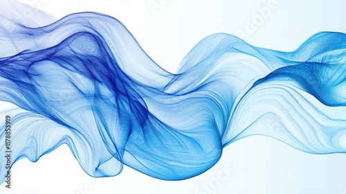 Abstract Blue Wave Digital Art: A Serene Flow of Digital Hues photo