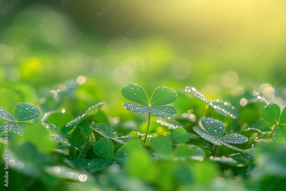 Green fresh clovers.