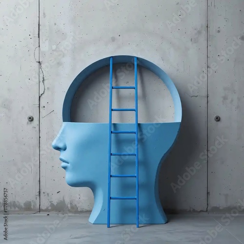 Conceptual image of an empty human head