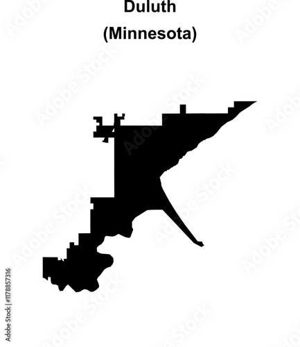 Duluth (Minnesota) blank outline map
