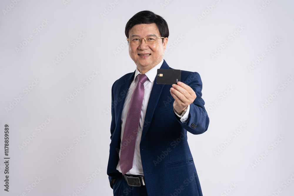 portrait of elderly asian businessman posing on white background portrait of elderly asian businessman posing on white background