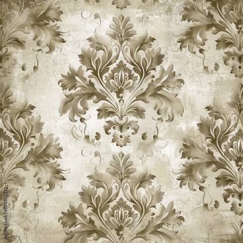 Wallpaper Mural Elegant Vintage Floral Pattern in Subtle Earth Tones Torontodigital.ca