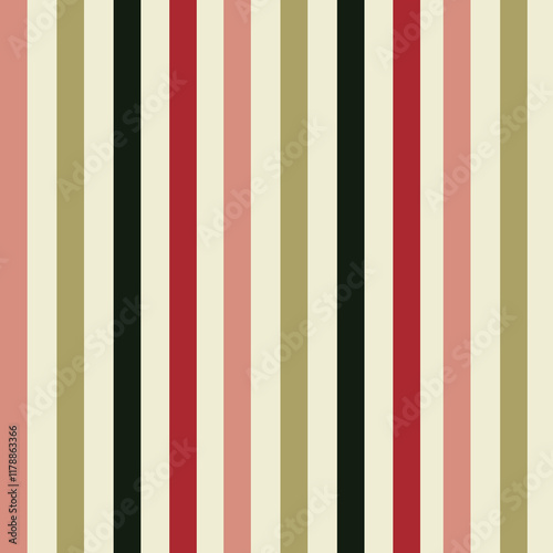 Seamless abstract pattern with multi colored lines on the soft yellow-green background. Vertical strips ornament as companion to main pattern. For scrapbooking, packaging, stationary, textile photo