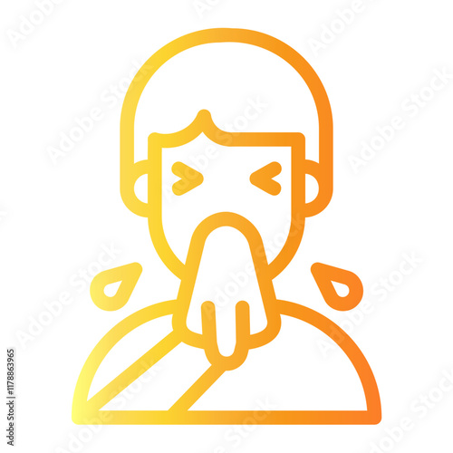 sneeze Line Gradient Icon