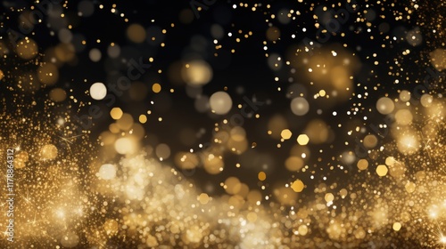 Abstract Gold Glitter Background with Fireworks, Perfect for Celebrations, New Year, Parties, and Festive Occasions, Stunning Visuals and Textures