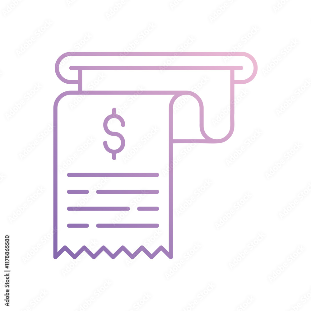 Receipt icon isolated on a white background. Vector illustration. Receipt icon isolated on a white background. Vector illustration.