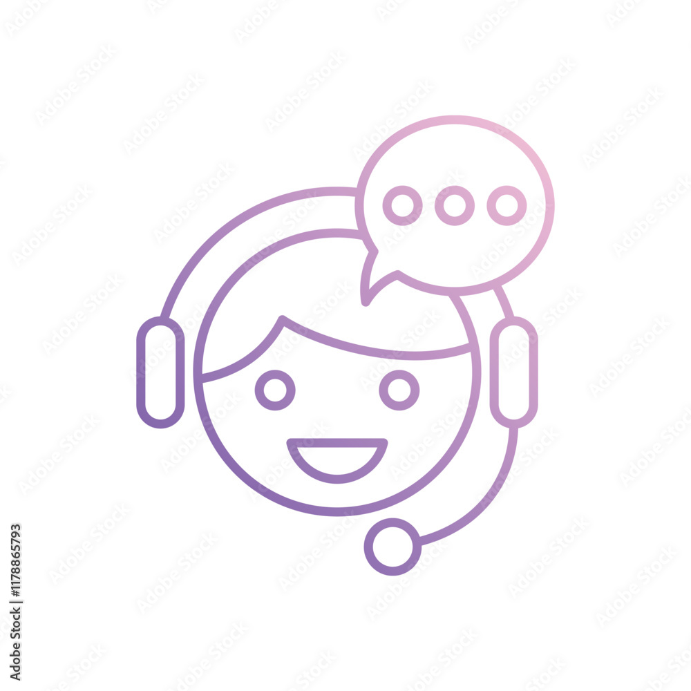 Customer Support icon isolated on a white background. Vector illustration. Customer Support icon isolated on a white background. Vector illustration.