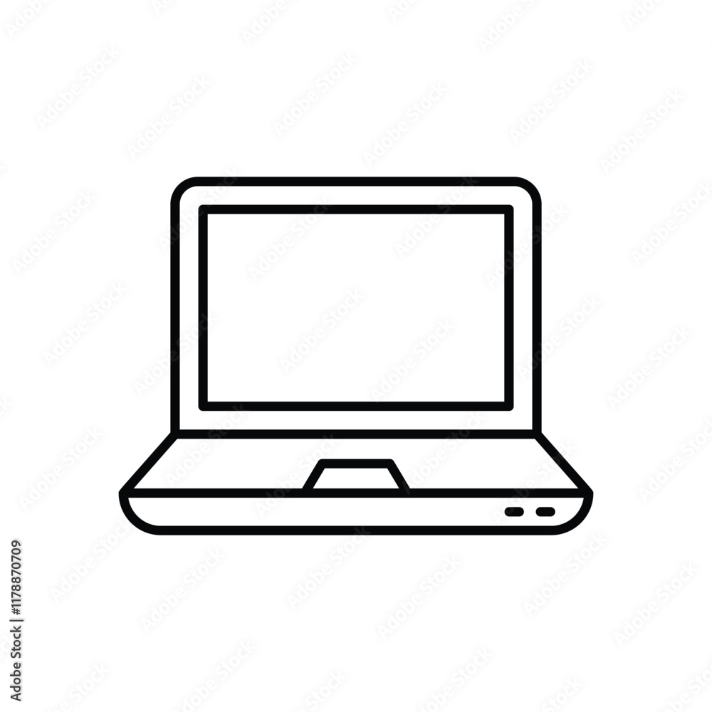 Laptop icon isolated on a white background. Vector illustration. Laptop icon isolated on a white background. Vector illustration.