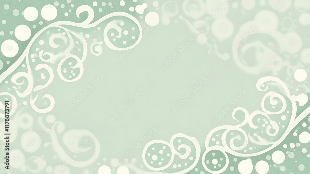 Abstract Green Background With Swirls And Circles Abstract Green Background With Swirls And Circles