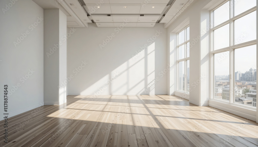 empty room with big window empty room with big window