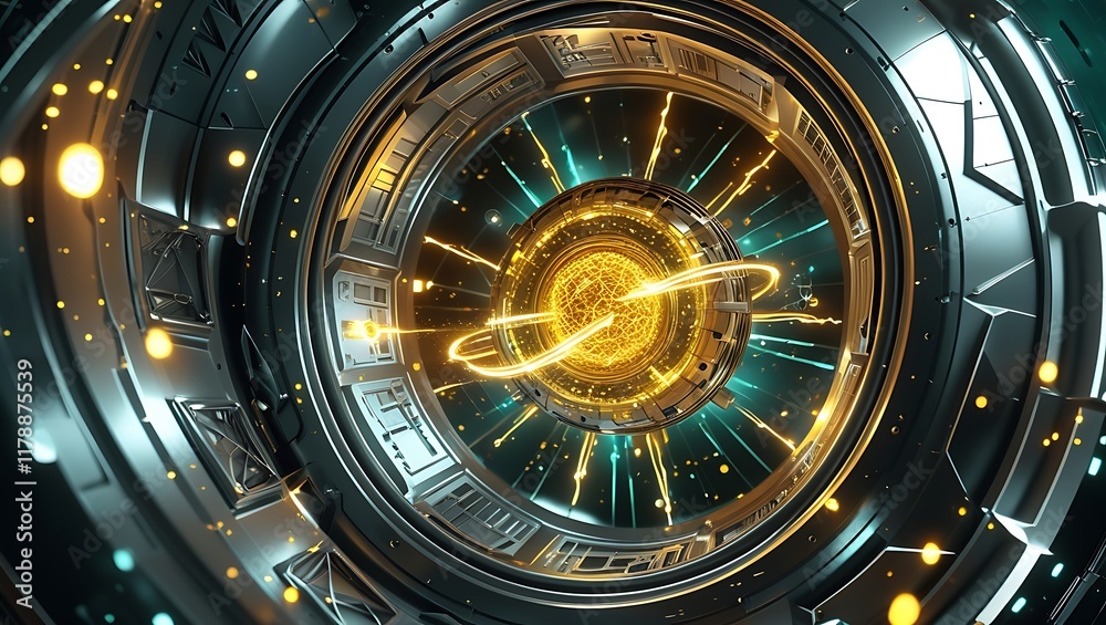 Obraz premium Energy Containment Field for Particle Experiments representing power, science, design, and innovation