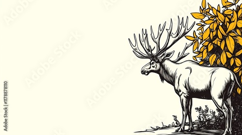 Wallpaper Mural Majestic moose standing in the wild, scenic nature background image. Torontodigital.ca