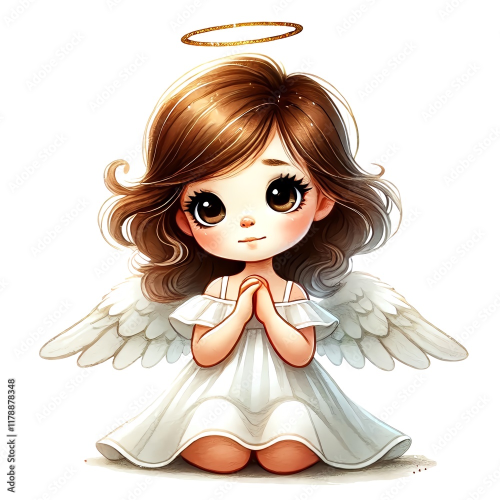 Cute cartoon angel. Cartoon mascot of Valentine's Day. AI generated. Cute cartoon angel. Cartoon mascot of Valentine's Day. AI generated.