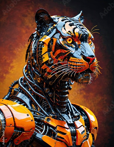 tiger on a black background
