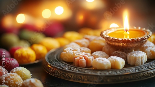 Sweet Treats and Candlelight: Festive Indian Sweets photo