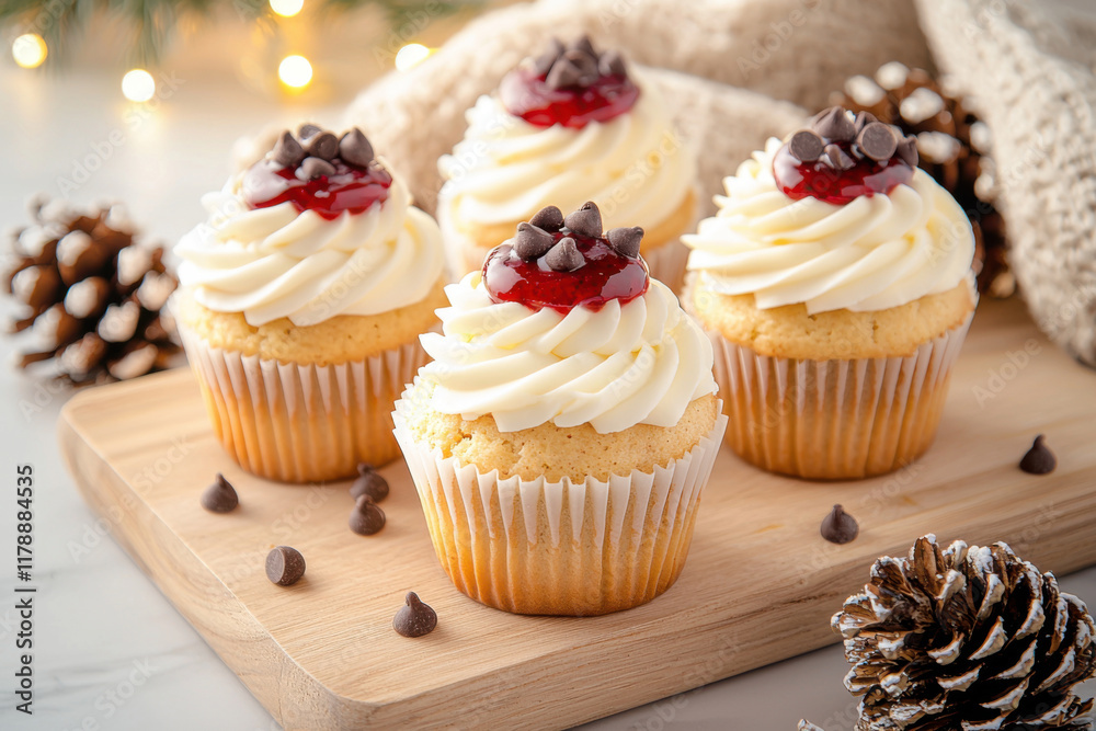 chocolate chip muffins with cream and jam chocolate chip muffins with cream and jam
