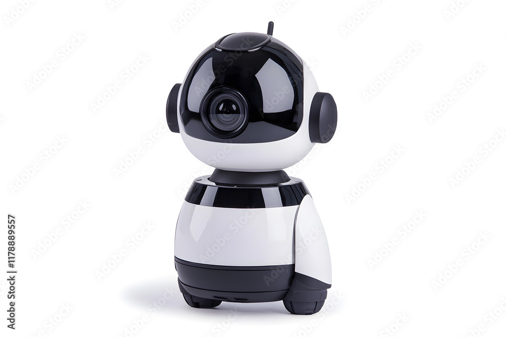 White security camera cut out, isolated on white background White security camera cut out, isolated on white background