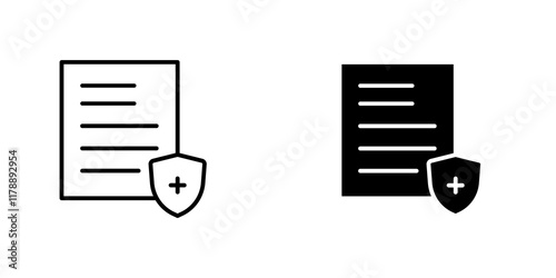 Health insurance icons collection in Filled flat and thin line style.