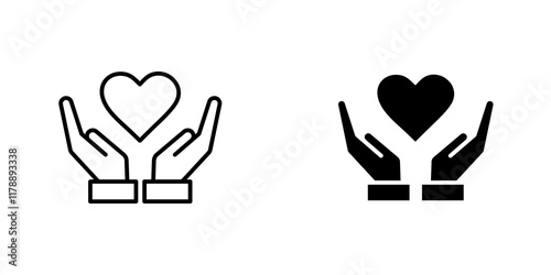 Life insurance icons collection in Filled flat and thin line style.