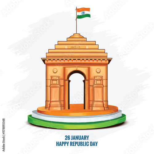 Happy republic day of india celebration card design