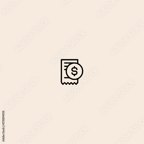 Receipt cashback icon flat vector design.