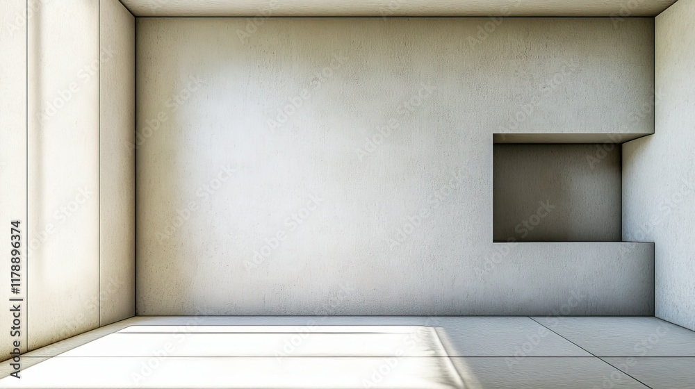 Minimalist Interior Design: A Modern Empty Room with Architectural Niche Minimalist Interior Design: A Modern Empty Room with Architectural Niche