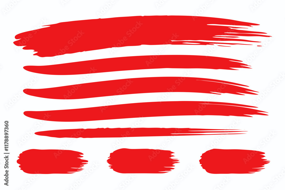 Creative red paint vector with textured brushstroke patterns.
