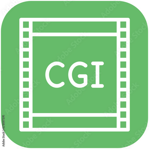 CGI Film vector icon illustration of Filmmaking iconset.