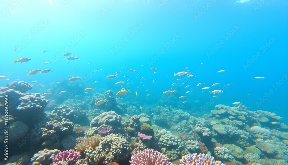 Obraz premium Underwater Paradise: Vibrant Coral Reef and Fish