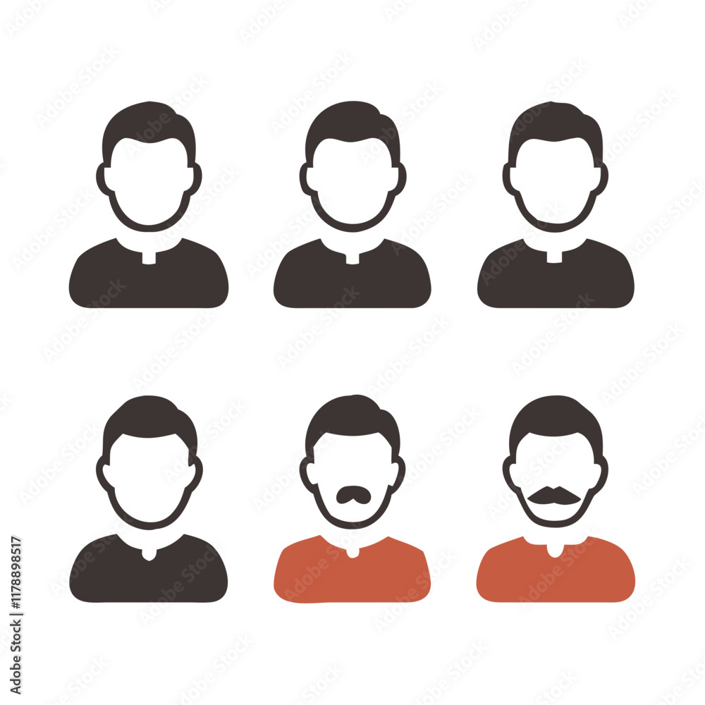 Stylized vector illustrations of adult faces with diverse ethnicities and expressions for modern graphic design and social media. Stylized vector illustrations of adult faces with diverse ethnicities and expressions for modern graphic design and social media.