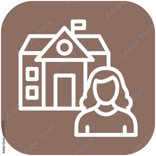 Scholar Female vector icon illustration of Literature iconset.