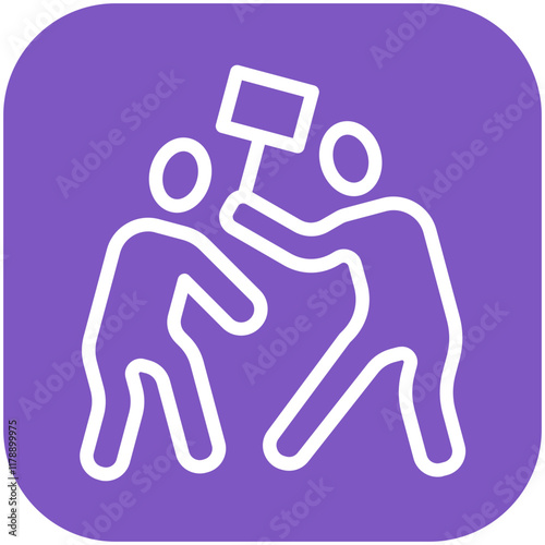 Violent vector icon illustration of Protesting and Civil Disobedience iconset.
