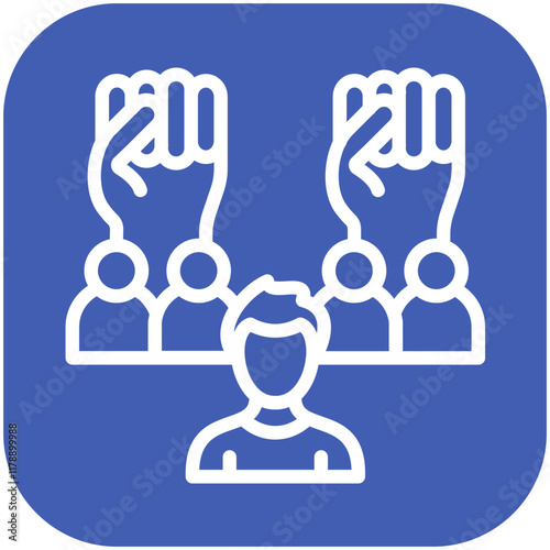 Unity vector icon illustration of Protesting and Civil Disobedience iconset.