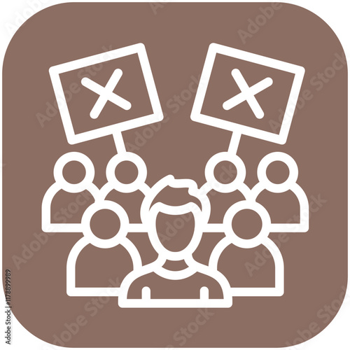 Strike vector icon illustration of Protesting and Civil Disobedience iconset.