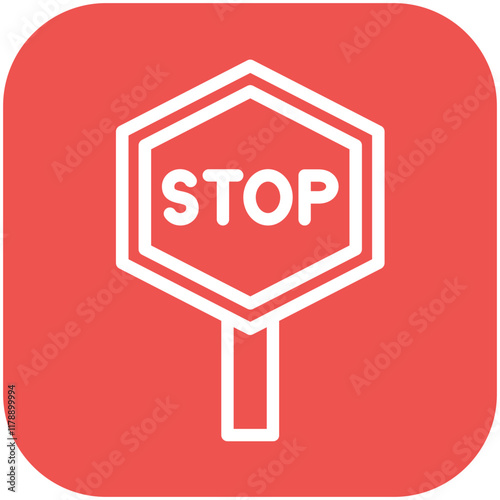Stop vector icon illustration of Protesting and Civil Disobedience iconset.