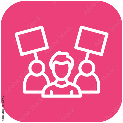 Protest vector icon illustration of Protesting and Civil Disobedience iconset.