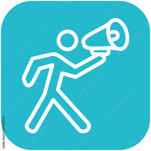 Chanting vector icon illustration of Protesting and Civil Disobedience iconset.