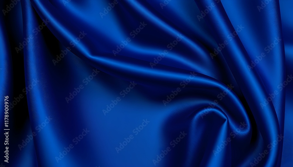 Obraz premium Elegant Draped Royal Blue Satin Fabric Texture
