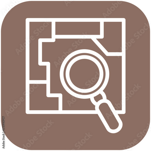 Search Map vector icon illustration of Vacation Planning iconset.