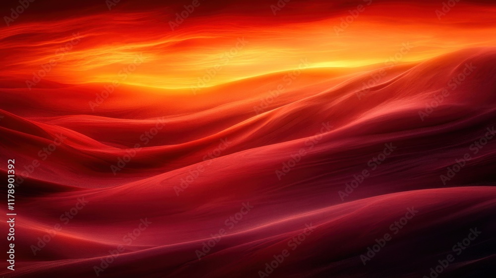 Obraz premium Abstract Waves of Warm Red and Orange Light Creating Texture