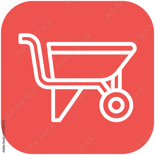 Wheelbarrow vector icon illustration of Home Improvements iconset.