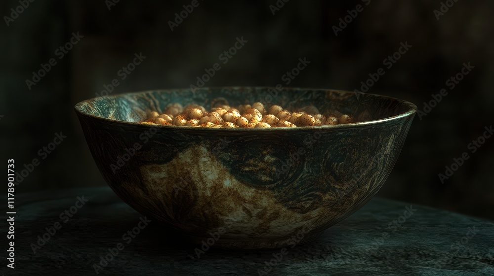 Rustic Bowl with Traditional Snack Rustic Bowl with Traditional Snack