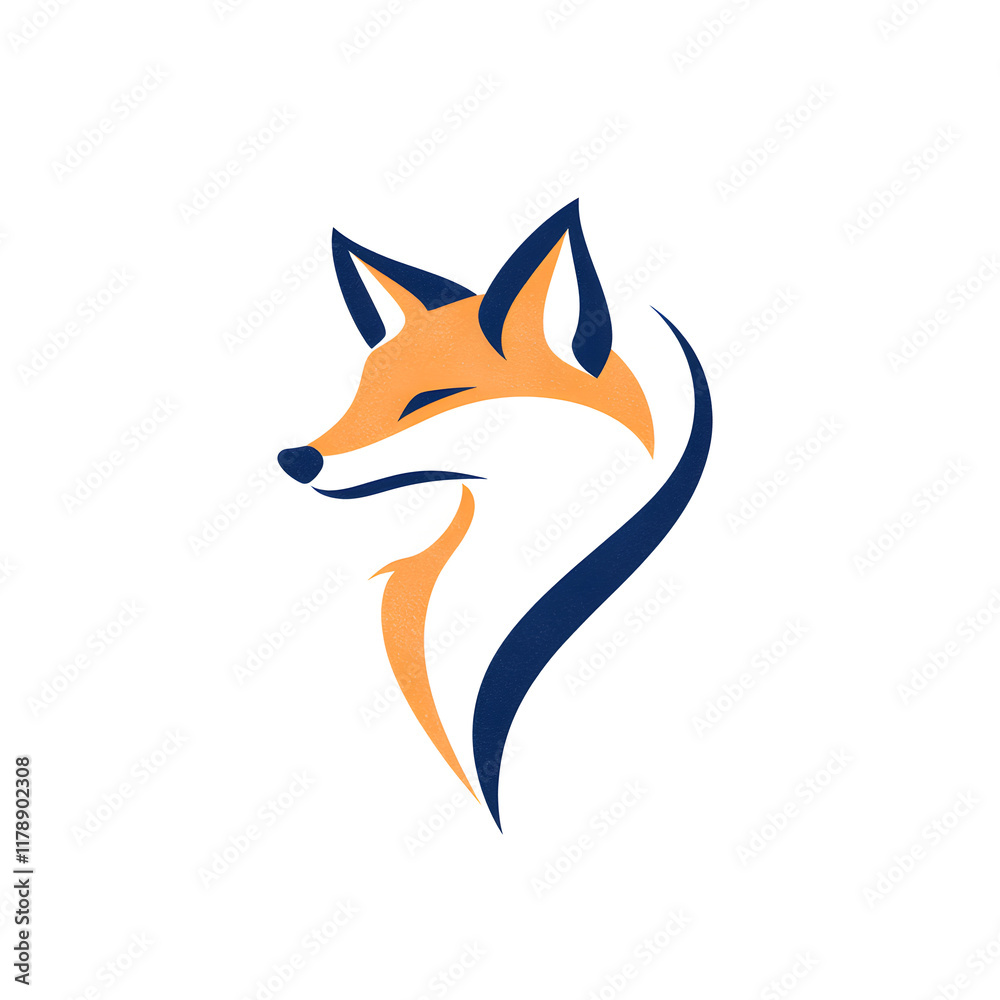 Obraz premium Simple fox head illustration. Fox head badge emblem logo icon isolated on white
