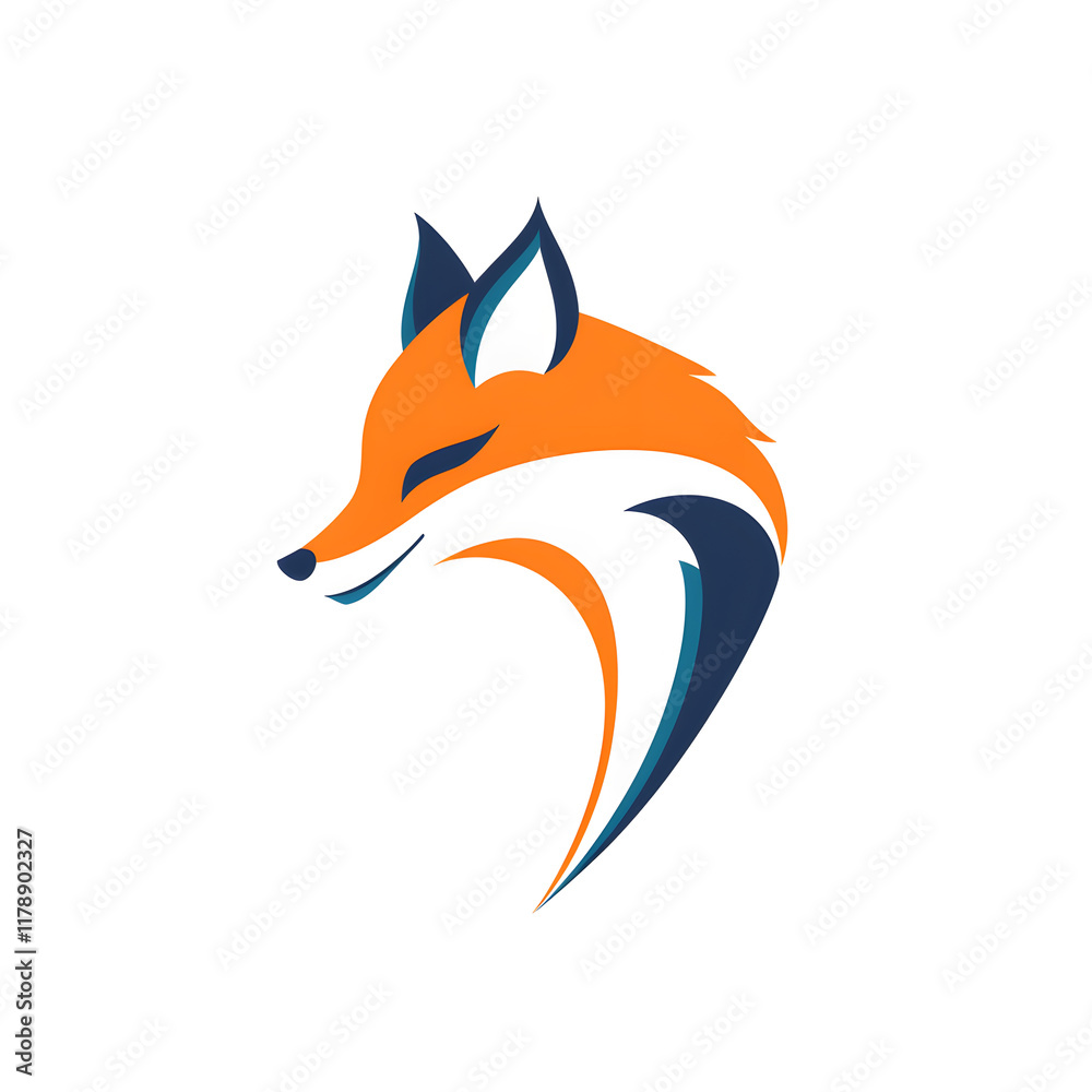 Simple fox head illustration. Fox head badge emblem logo icon isolated on white Simple fox head illustration. Fox head badge emblem logo icon isolated on white