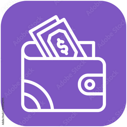 Money in Wallet vector icon illustration of Business & Economy iconset.